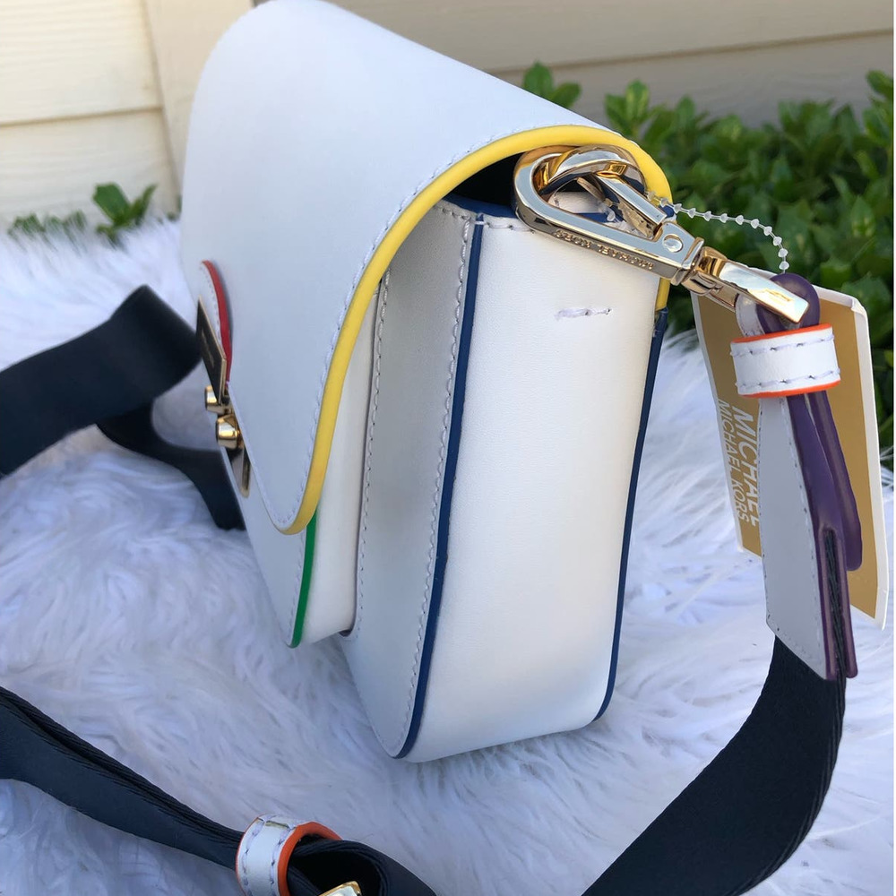 Michael Kors Sloan Editor Leather Messenger Crossbody Rainbow - Picture 2 of 16